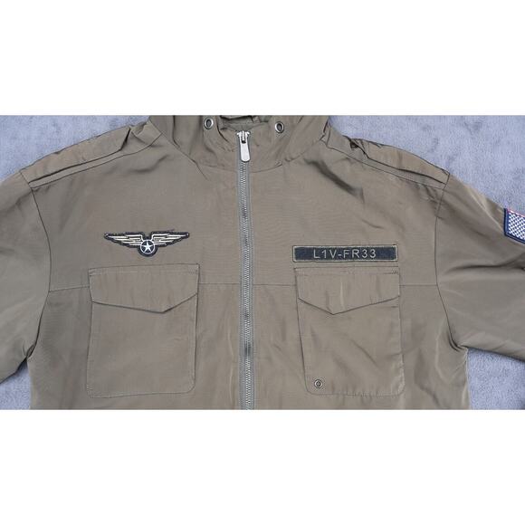 CSG Champs Sports Gear Jacket w/ Military Patches Lined Full Zip - Size: S/P - Picture 3 of 16